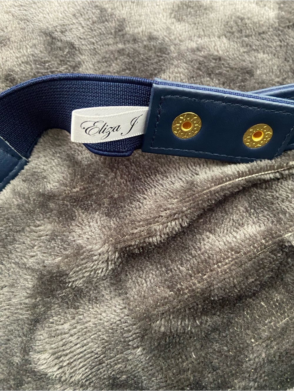 Vintage Eliza J Embellished Navy Elastic Women’s Belt Size 6. - Picture 5 of 6